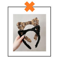 Haarband fluffy oortjes zwart